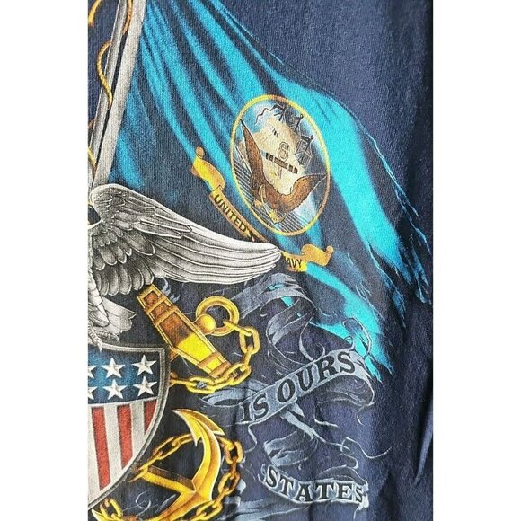 Navy Military Eagle United States Graphic T-Shirt Adult Med - Picture 5 of 9